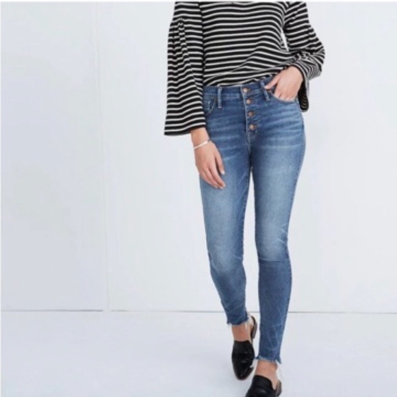 Madewell 10" High-Rise Skinny Jeans in Cordova Wash: Button-Front Edition - Picture 1 of 9
